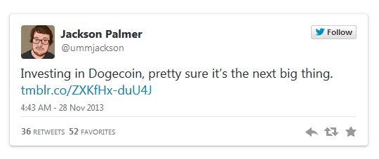 tweet originale del fondatore di Dogecoin