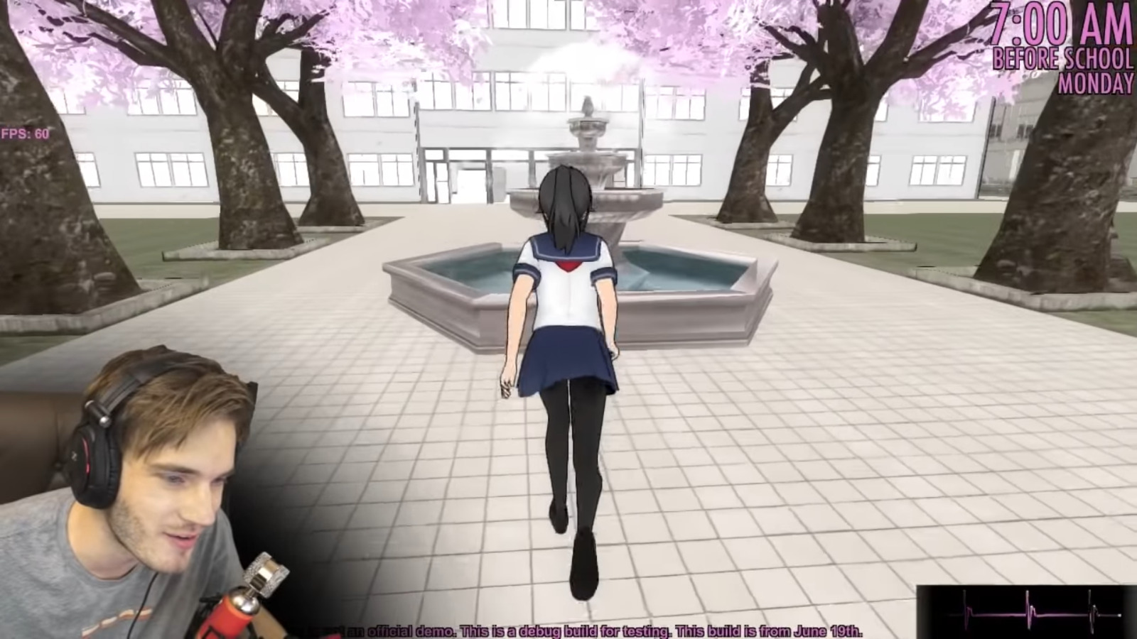 Uno dei video di PewDiePie su Yandere Simulator