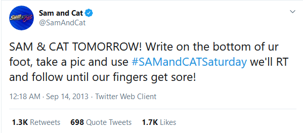 Il tweet incriminato di Sam&Cat