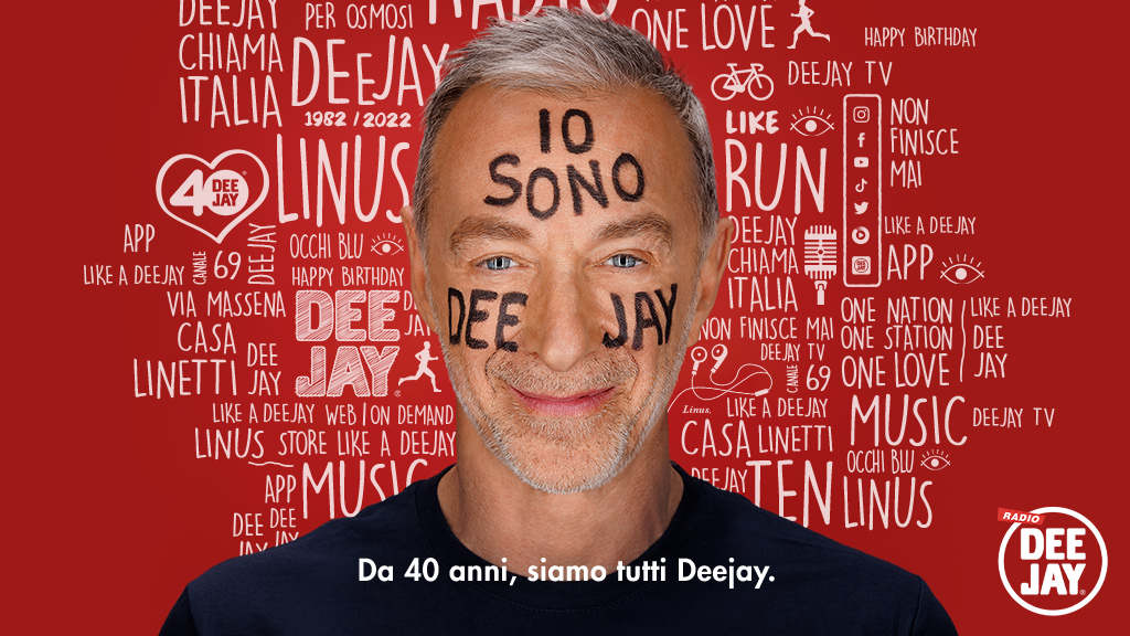 Banner per i 40 anni di Radio Deejay
