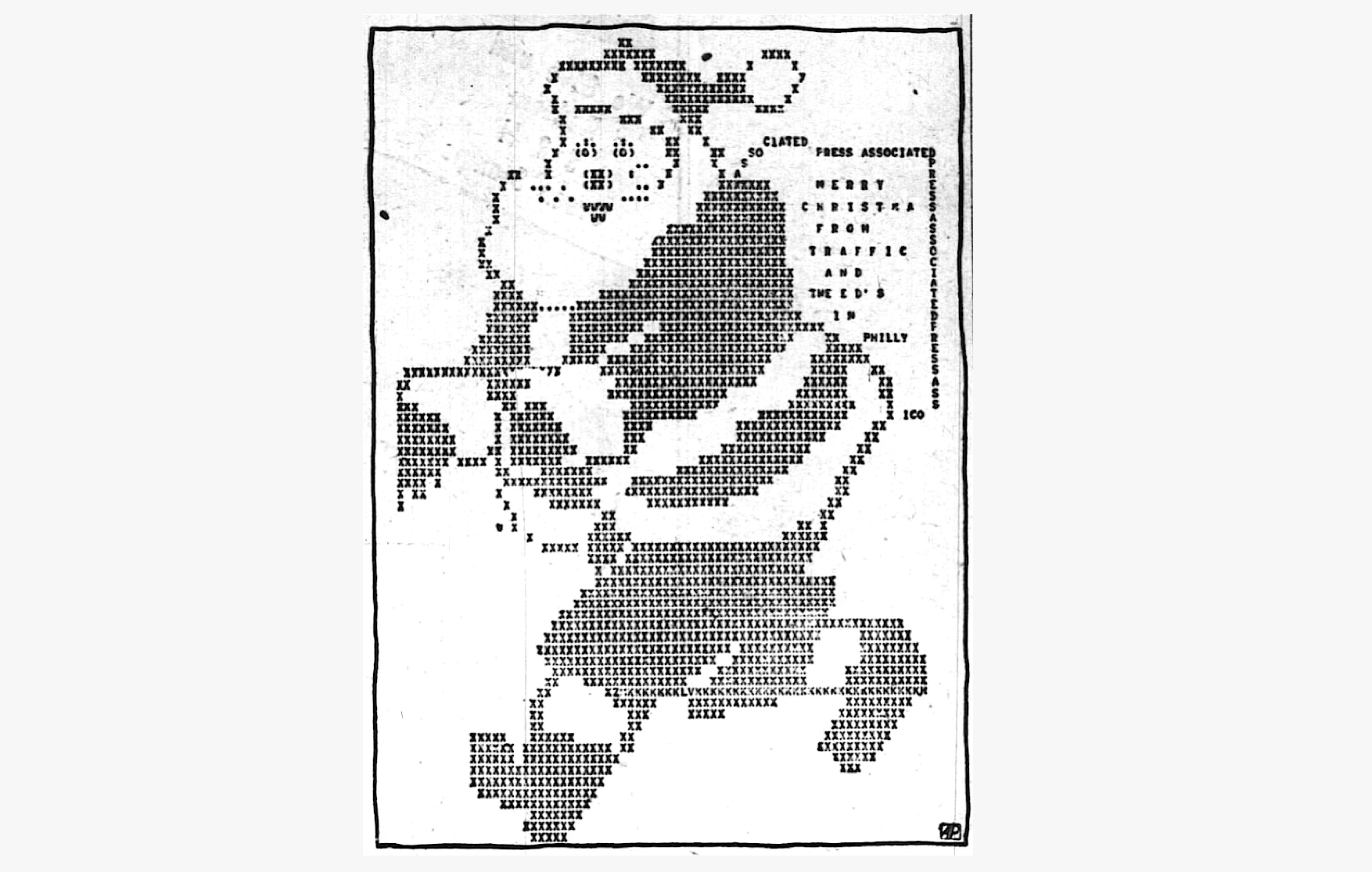 disegno di Santa Claus in Teletype Art