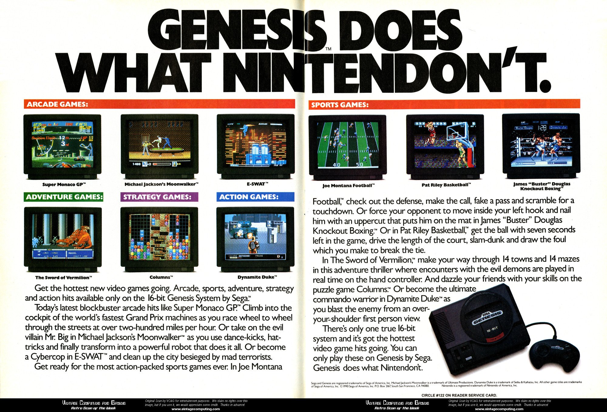 Genesis does what Nintendon't - Slogan
