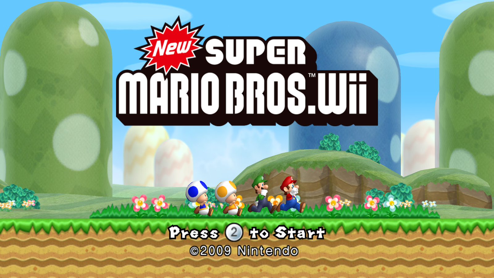New Super Mario Bros Wii - Scherma del Titolo